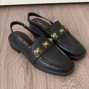 Chelsea & violet Black Slingback Loafers